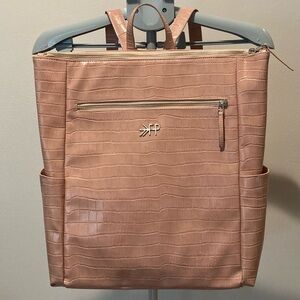 Freshly Picked Vegan Leather Baby Diaper Bag Changing Pad Croc Pink Chic Edgy